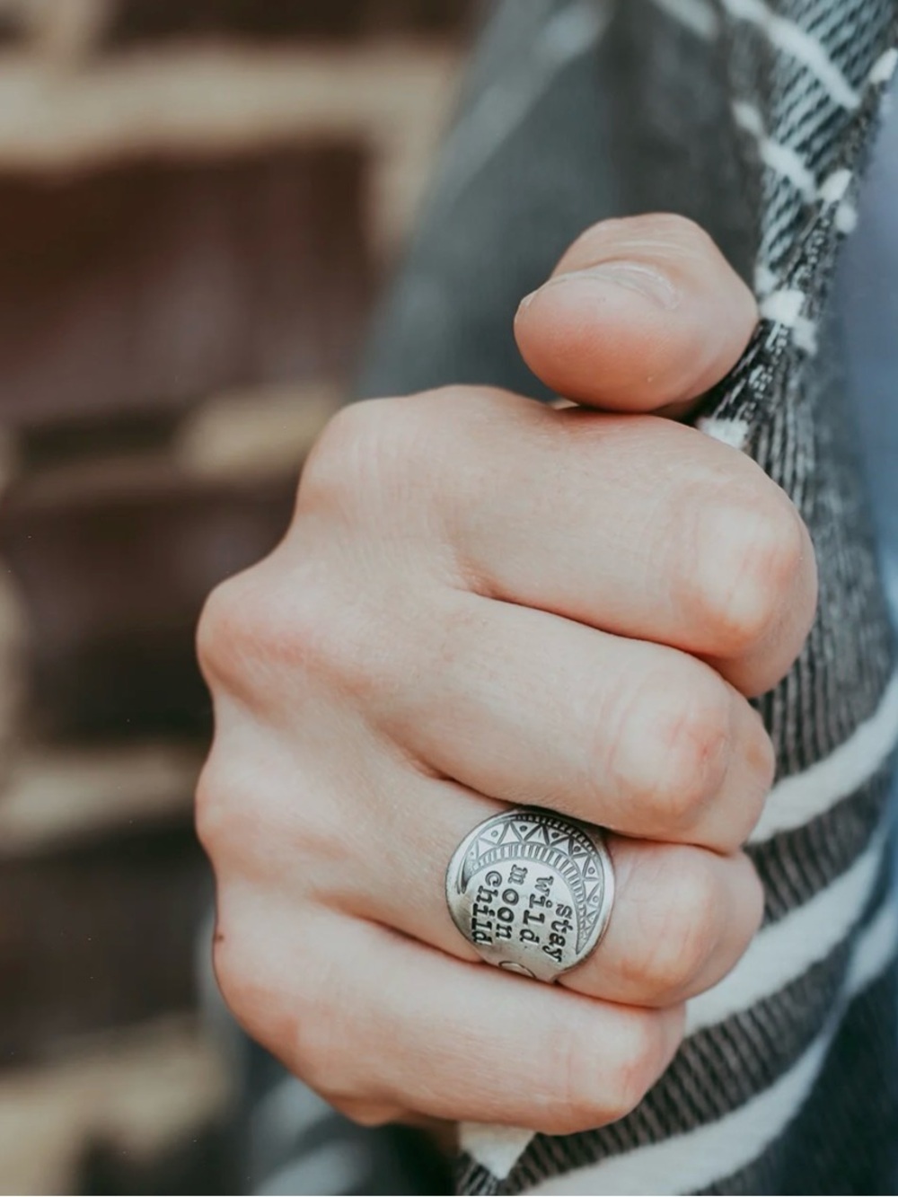 💥3/$28 New Stay Wild Moon Child Bohemian Vintage Style Moon Phase Signet Ring - Picture 5 of 16